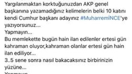 CHP’li eski Başkan İnce’yi savundu